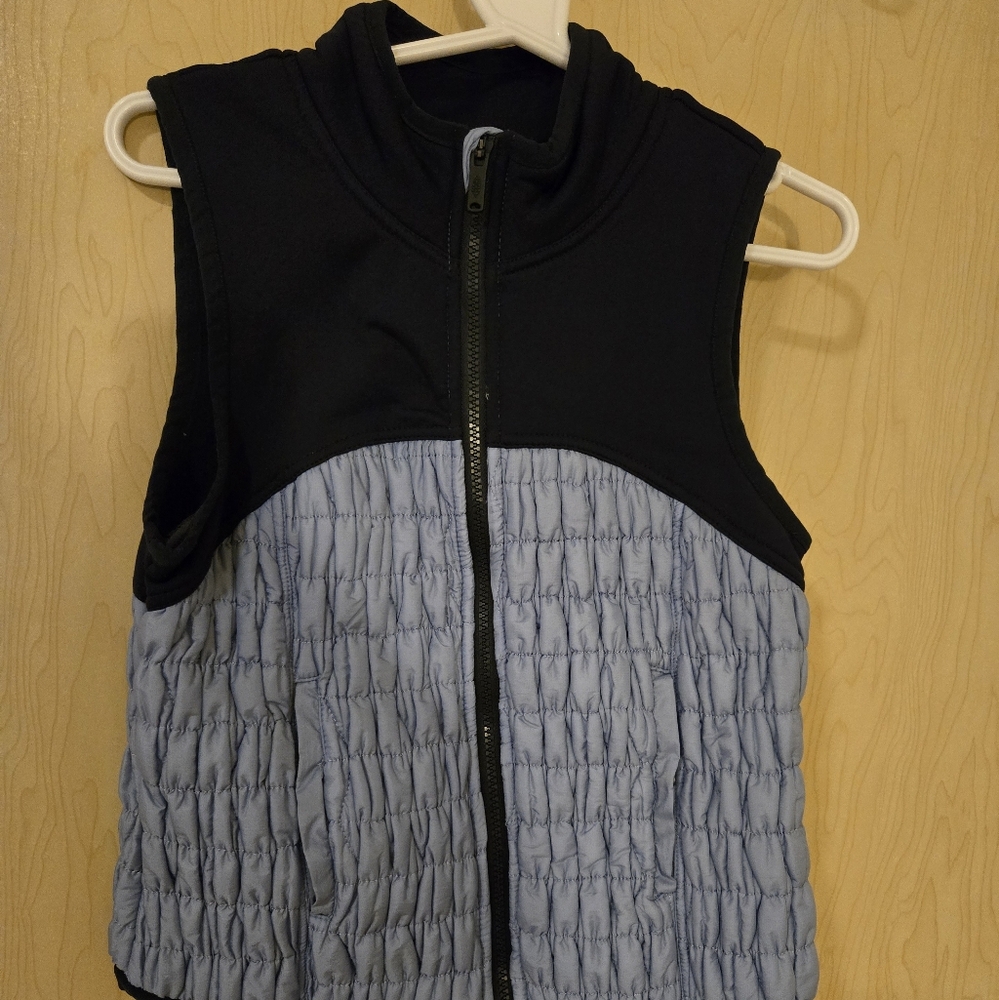 NWOT FP Movement Quilt to Last Vest Blue Ink/Cloudy Combo (S)